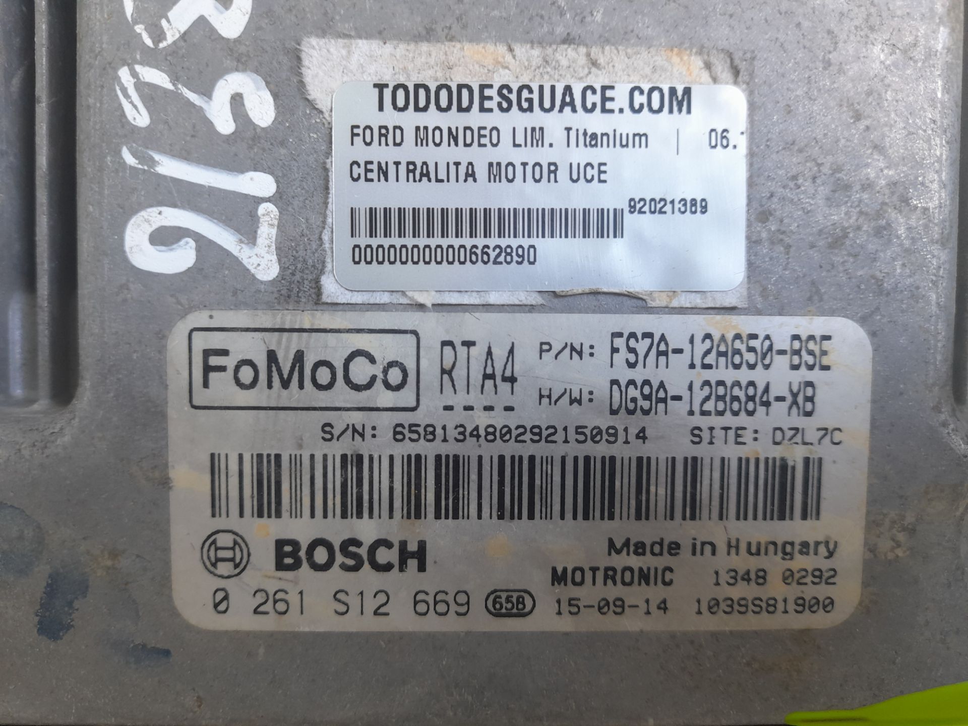 Centralita motor uce ford mondeo berlina (cng) titanium