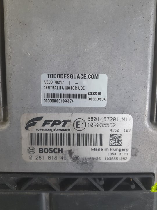 Centralita motor uce iveco  no identificado