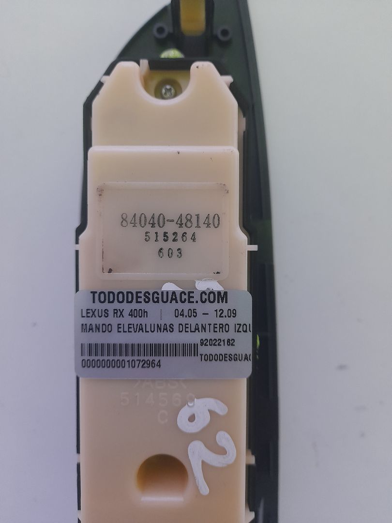 Mando elevalunas delantero izquierdo lexus rx (mcugsumhu3) 400h