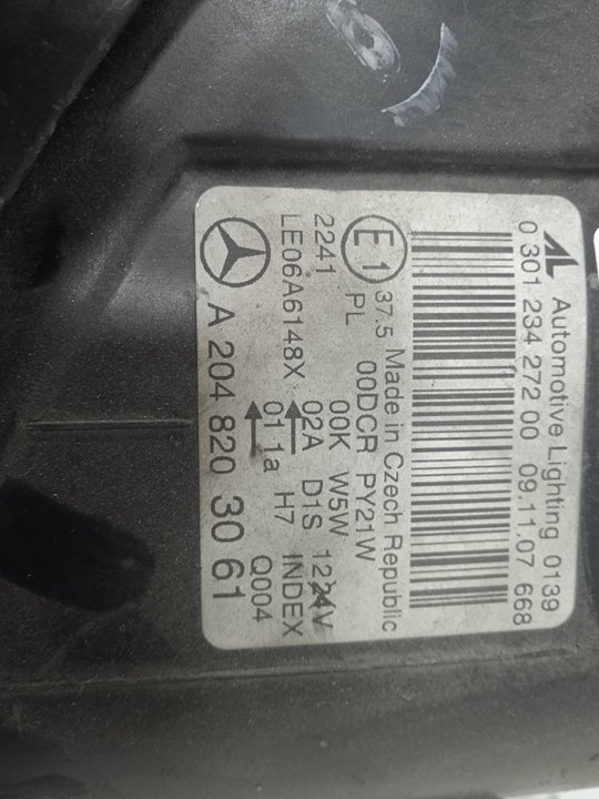 Faro derecho mercedes-benz clase c (bm 204) berlina c 220 cdi (204.008)