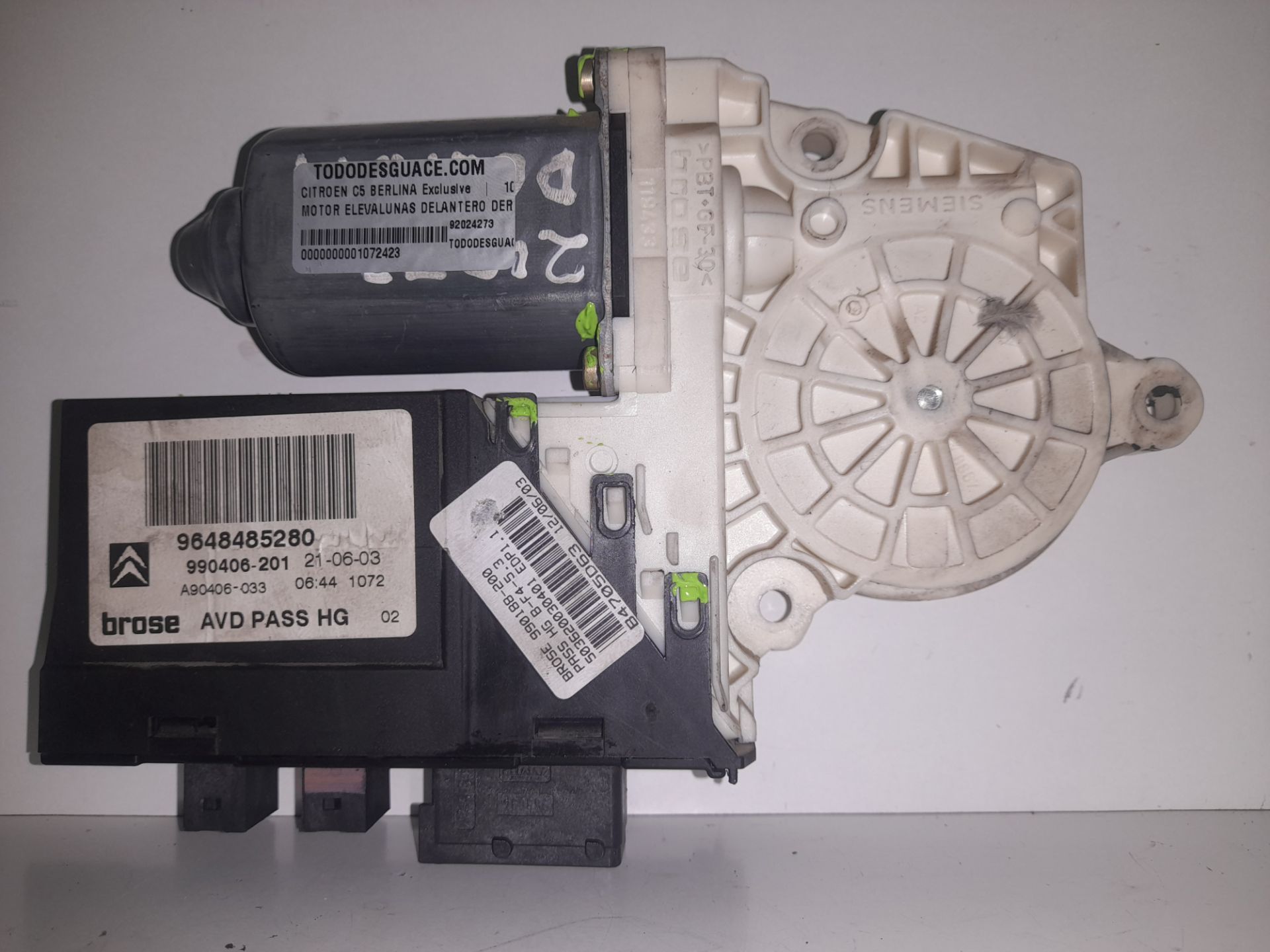 Motor elevalunas delantero derecho citroen c5 berlina exclusive