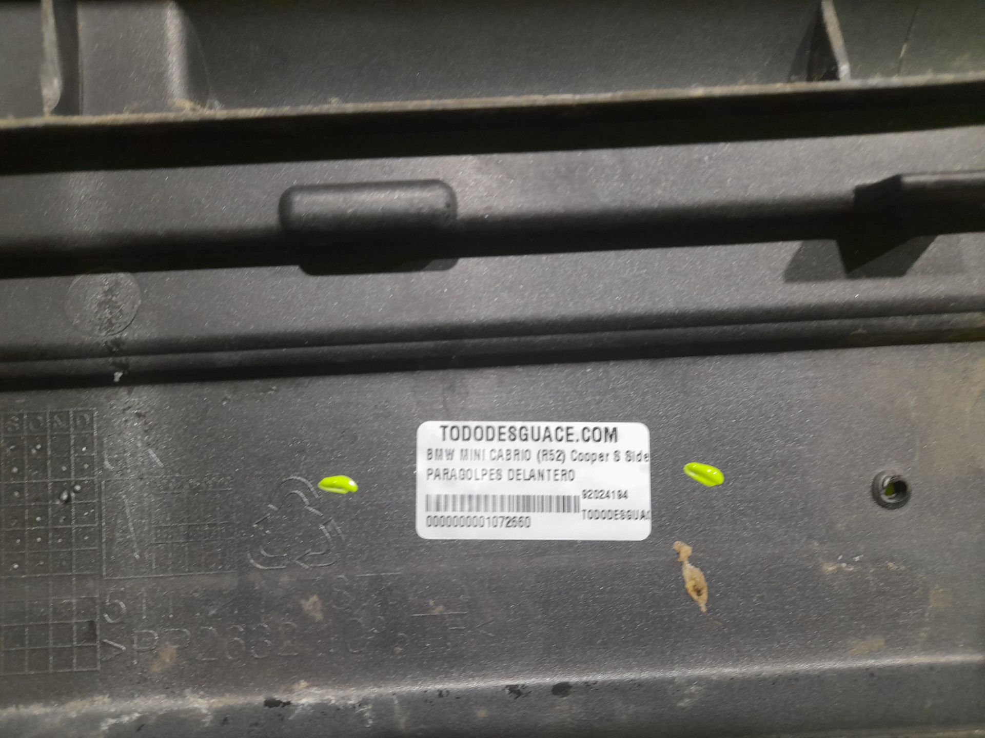 Paragolpes delantero bmw mini cabrio (r52) cooper s sidewalk