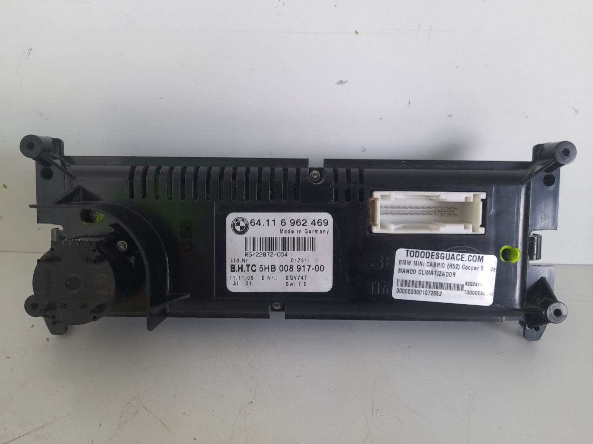 Mando climatizador bmw mini cabrio (r52) cooper s sidewalk