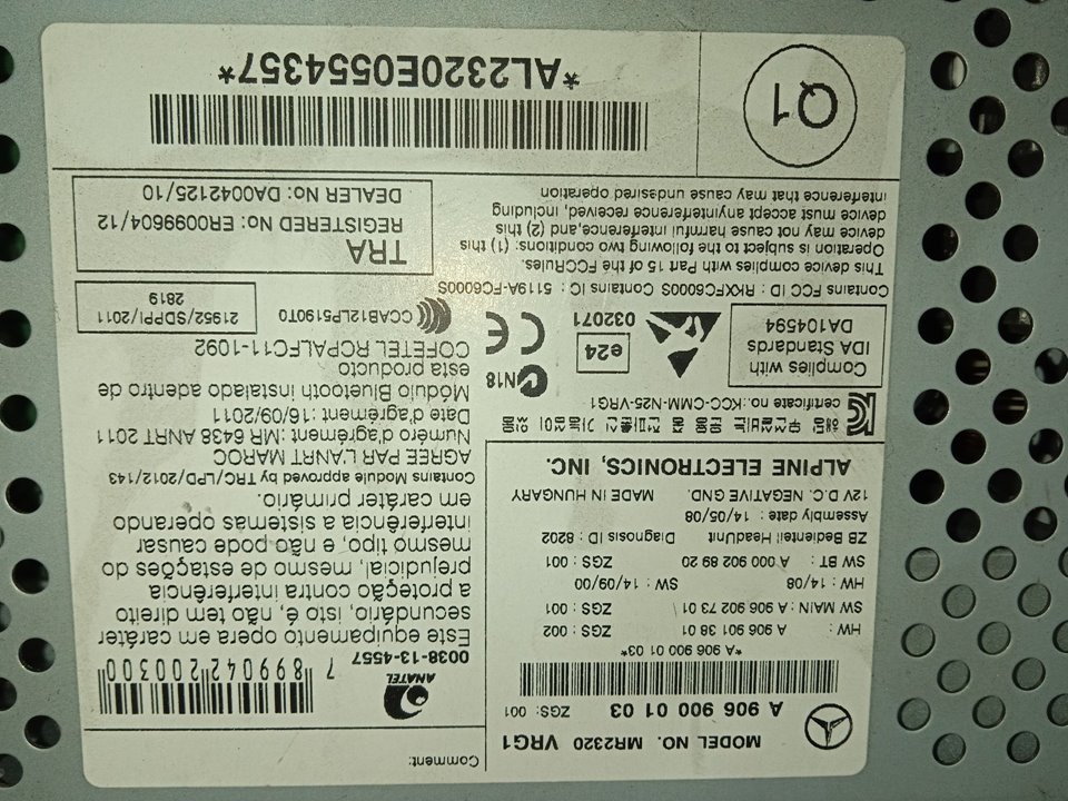 Sistema audio / radio cd mercedes-benz sprinter ii kombi 311  313  314  316 cdi (906