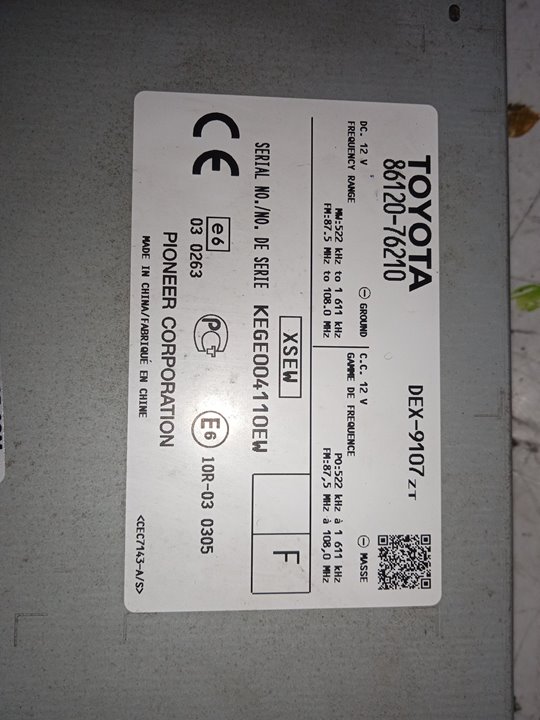 Sistema audio / radio cd lexus ct (zwa10) 200h