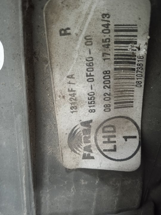 Piloto trasero derecho toyota corolla verso (r1) 2.2 d4d luna