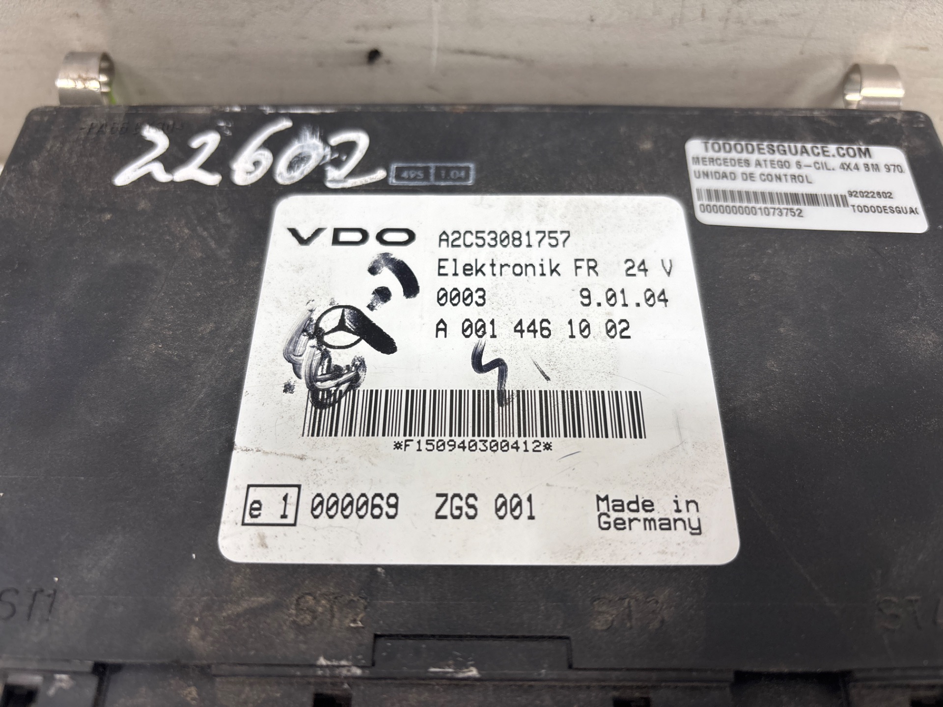 Unidad de control mercedes-benz atego 6-zyl. 4x4 bm 97026 (1998) 1328  (4x4)  om 906 la l (larg