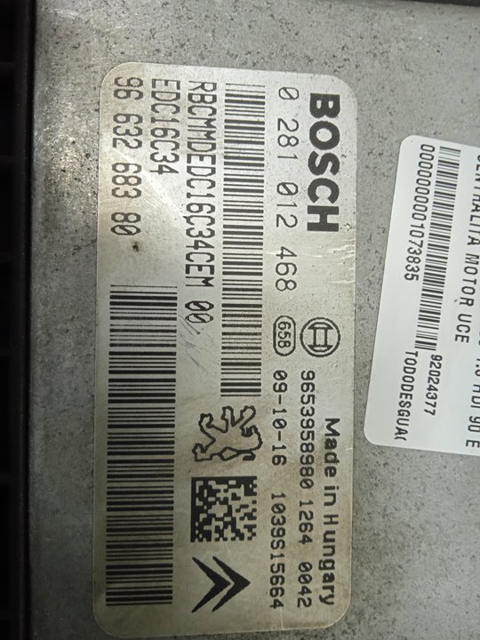 Centralita motor uce citroen xsara picasso 1.6 hdi 90 exclusive