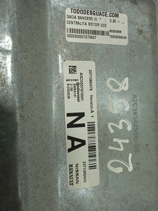 Centralita motor uce dacia sandero iii 