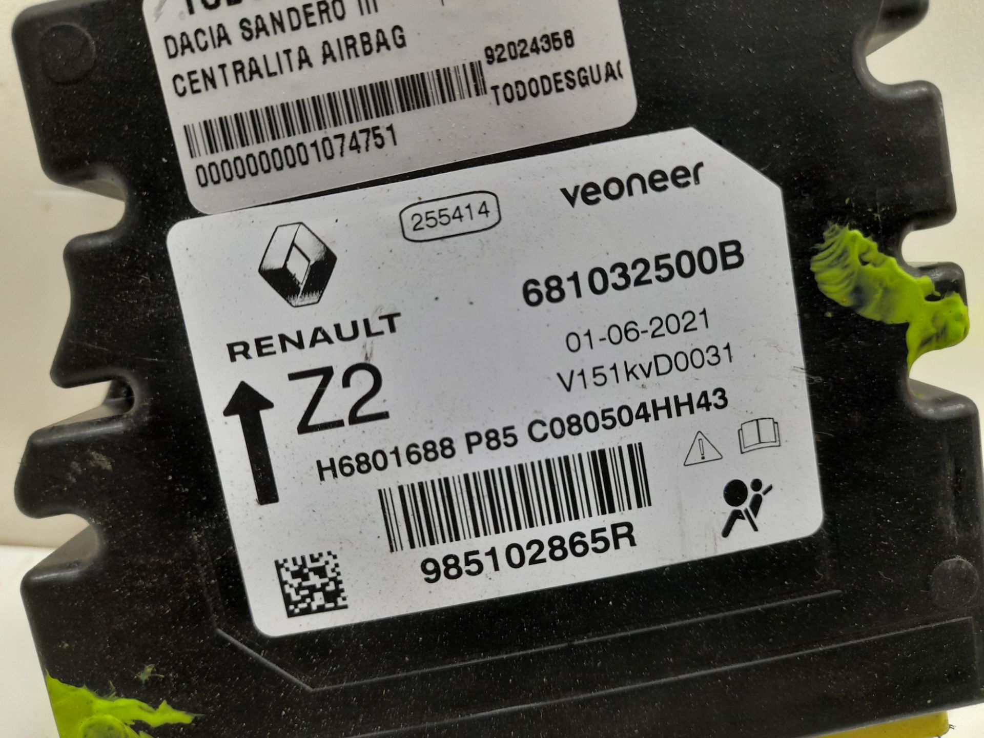 Centralita airbag dacia sandero iii 