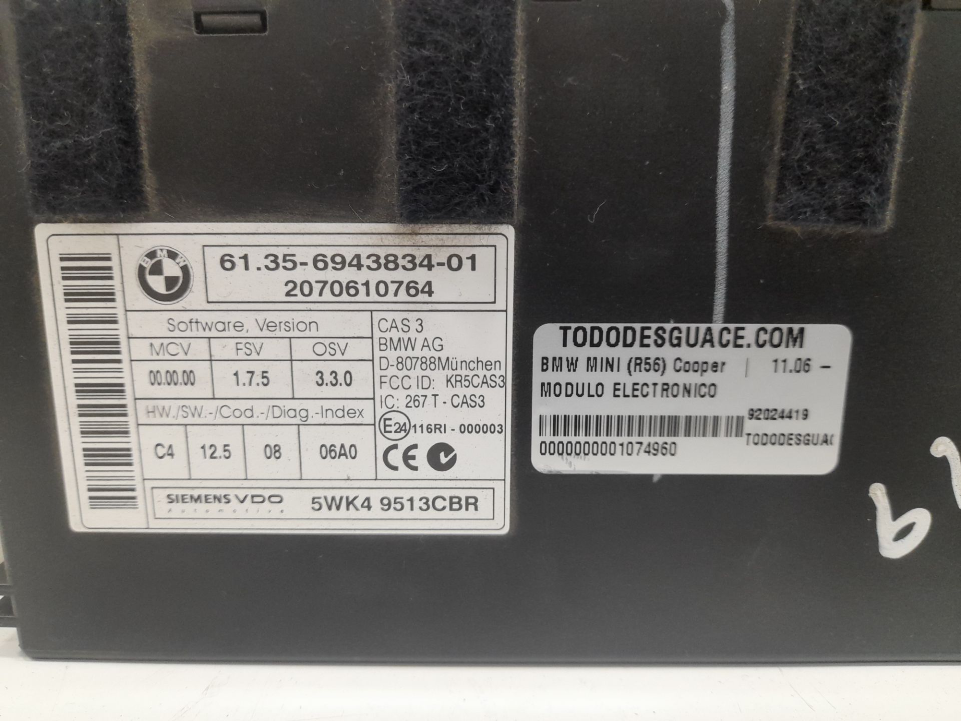 Modulo electronico bmw mini (r56) cooper