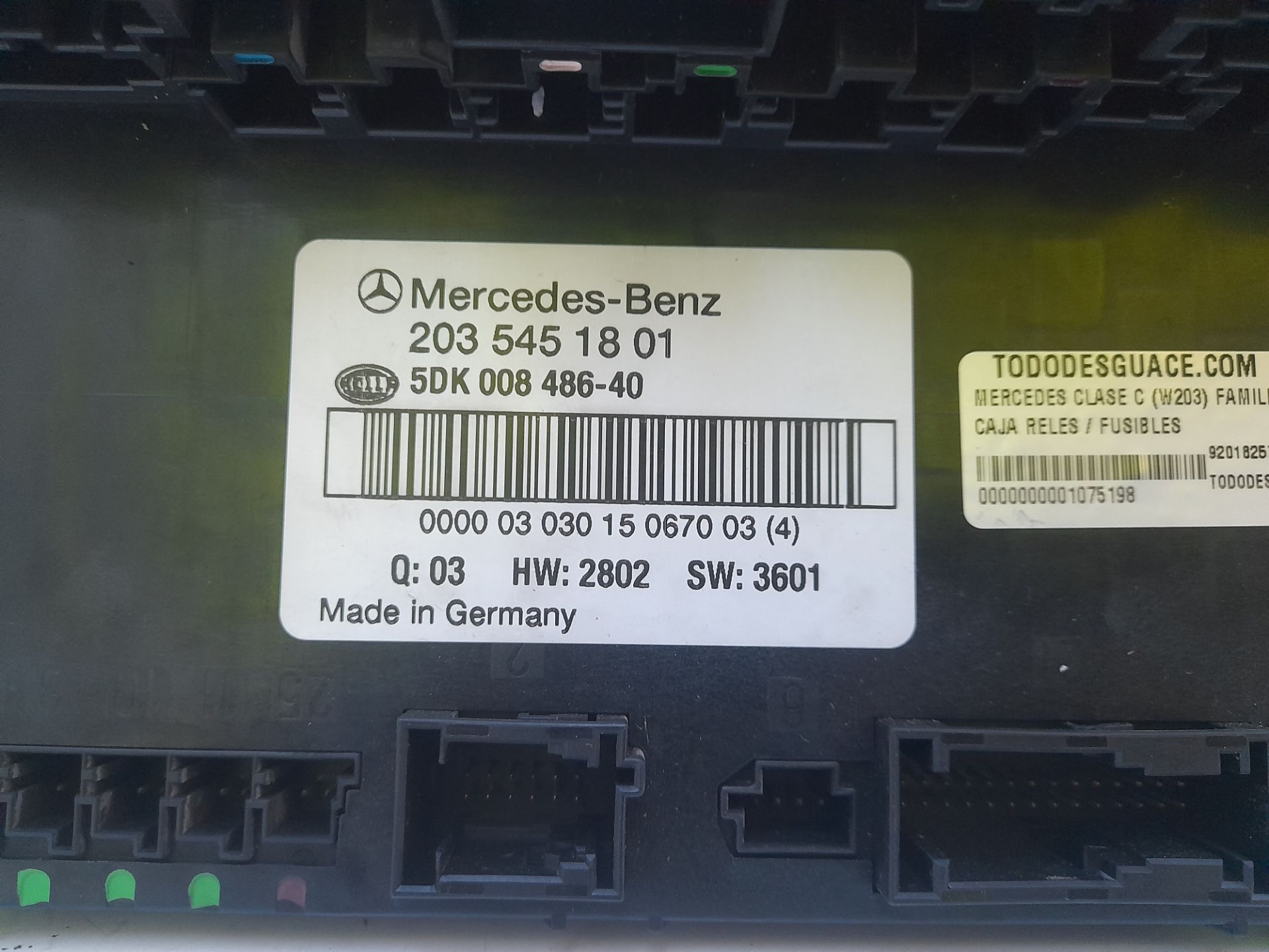 Caja reles / fusibles mercedes-benz clase c (bm 203) familiar c 270 t cdi (203.216)