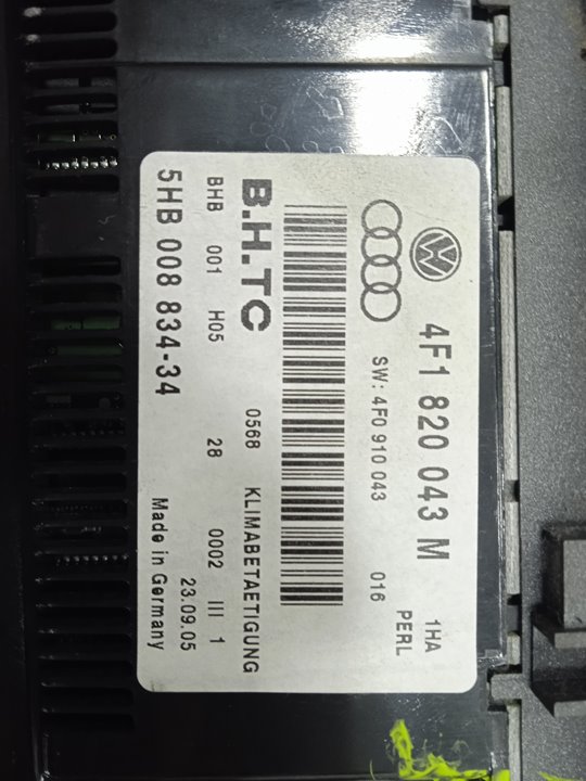 Mando calefaccion / aire acondicionado audi a6 berlina (4f2) 2.0 tdi
