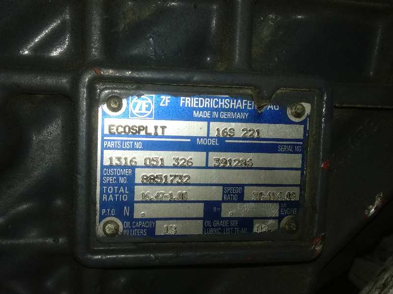  caja cambios   iveco stralis (as) fsa t / fp lt 4x2 gran espacio 12.9 diesel