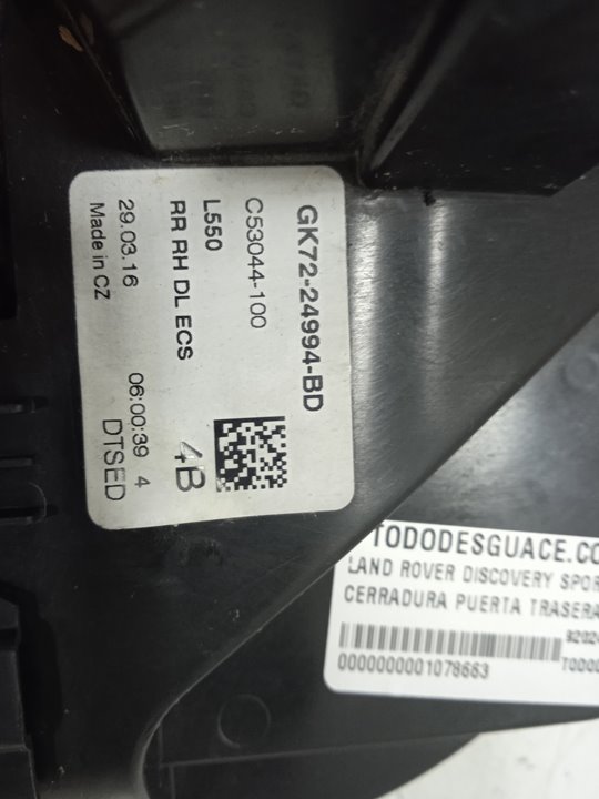 Cerradura puerta trasera derecha land rover discovery sport se