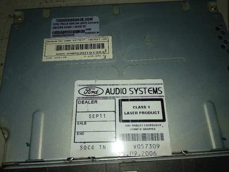  sistema audio / radio cd   ford focus berlina (cap) ambiente (d) 1.8 tdci turbodiesel cat