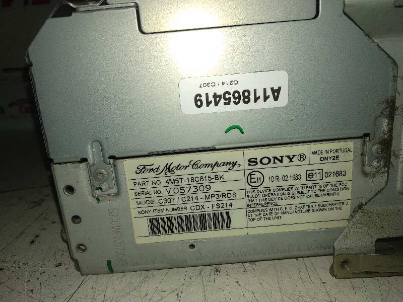  sistema audio / radio cd   ford focus berlina (cap) ambiente (d) 1.8 tdci turbodiesel cat
