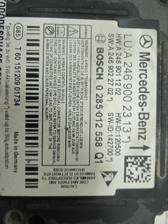Centralita airbag mercedes-benz clase b (bm 246) b 180 cdi (246.212)