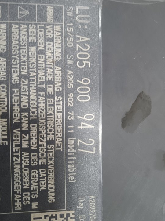 Centralita airbag mercedes-benz clase c (bm 205) berlina c 200 d 7gtronic plus (205.00