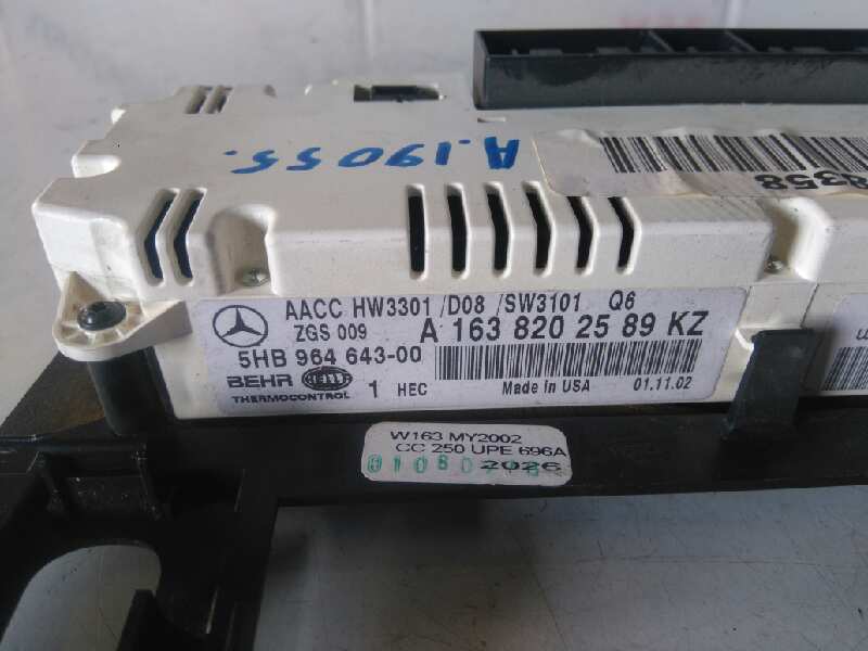 Mando climatizador mercedes-benz clase ml (bm 163) 400 cdi (163.128)