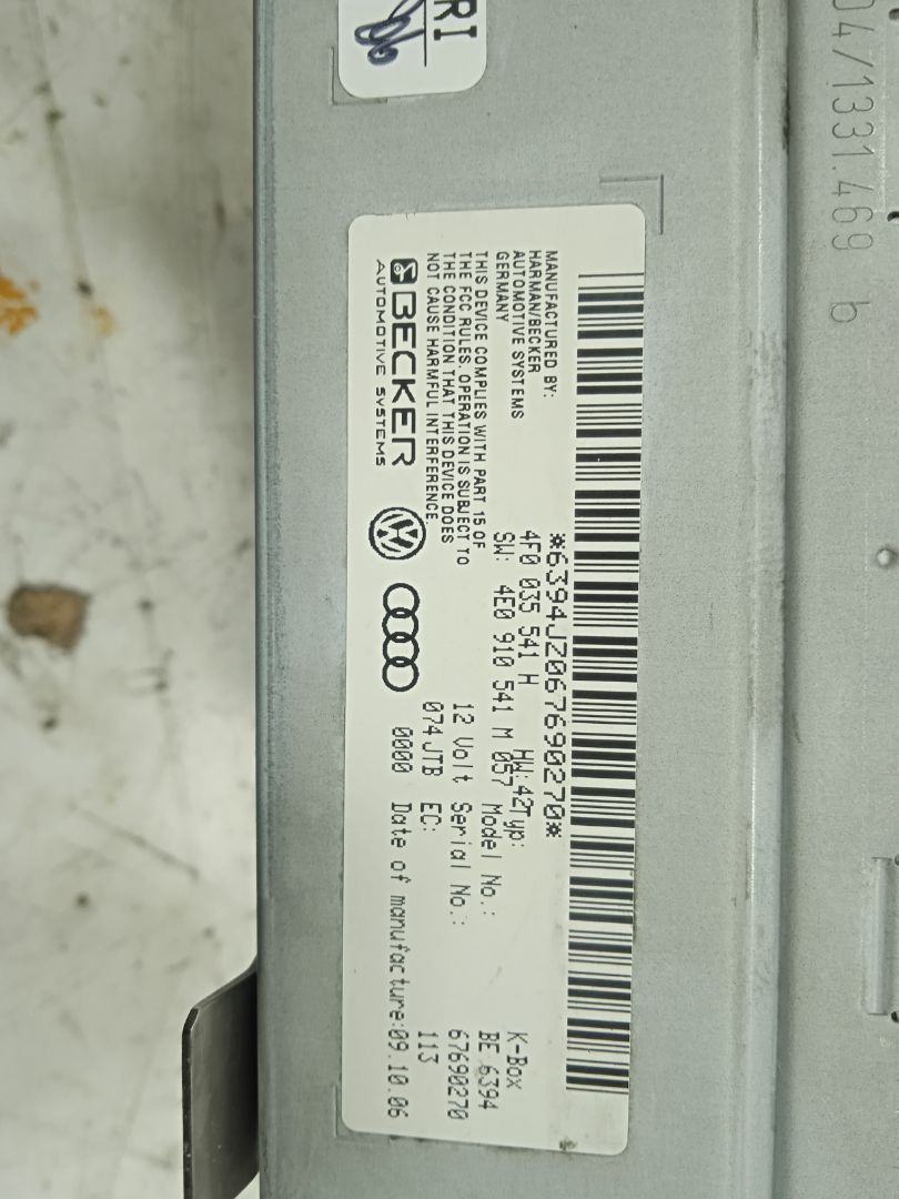 Sistema audio / radio cd audi a6 avant (4f5) 2.0 tdi