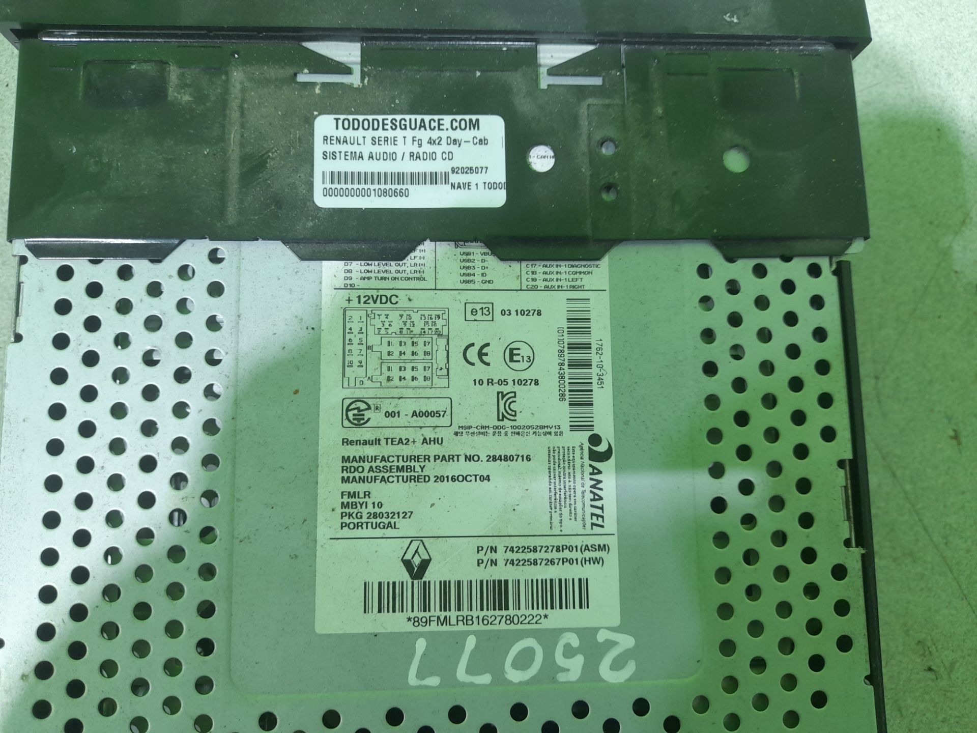Sistema audio / radio cd   no identificado