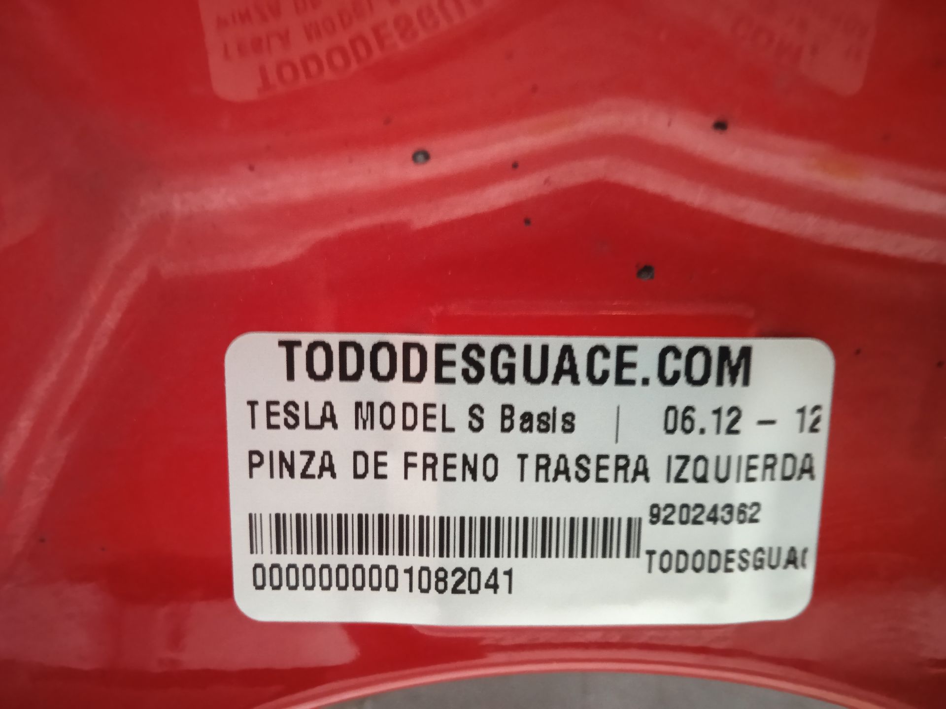 Pinza de freno trasera izquierda tesla model s basis