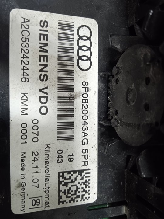 Mando calefaccion / aire acondicionado audi a3 sportback (8pa) 1.9 tdi e ambiente