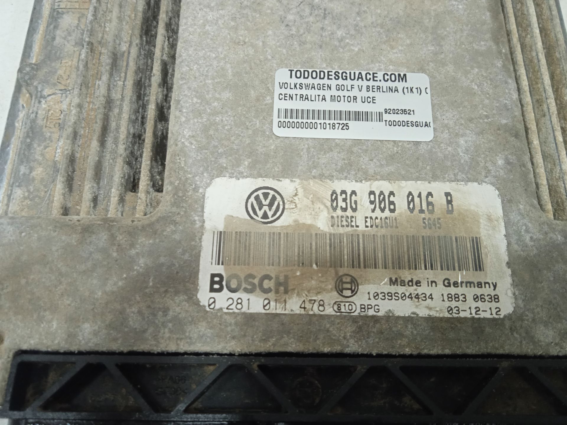 Centralita motor uce volkswagen golf v (1k1)(10.2003) conceptline (e)