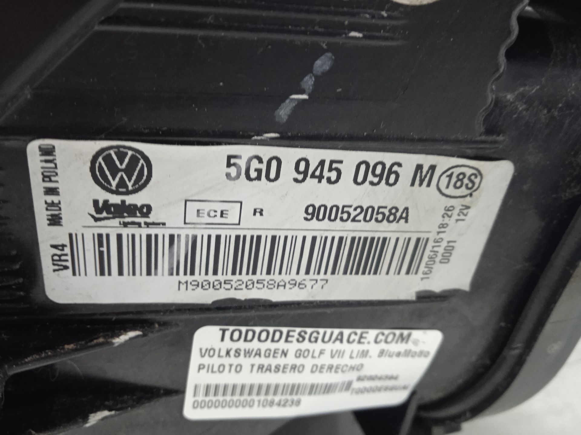 Piloto trasero derecho volkswagen golf vii (5g1be1) bluemotion