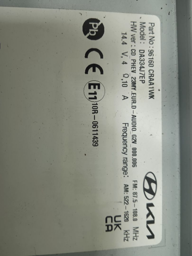 Sistema audio / radio cd kia xceed tech