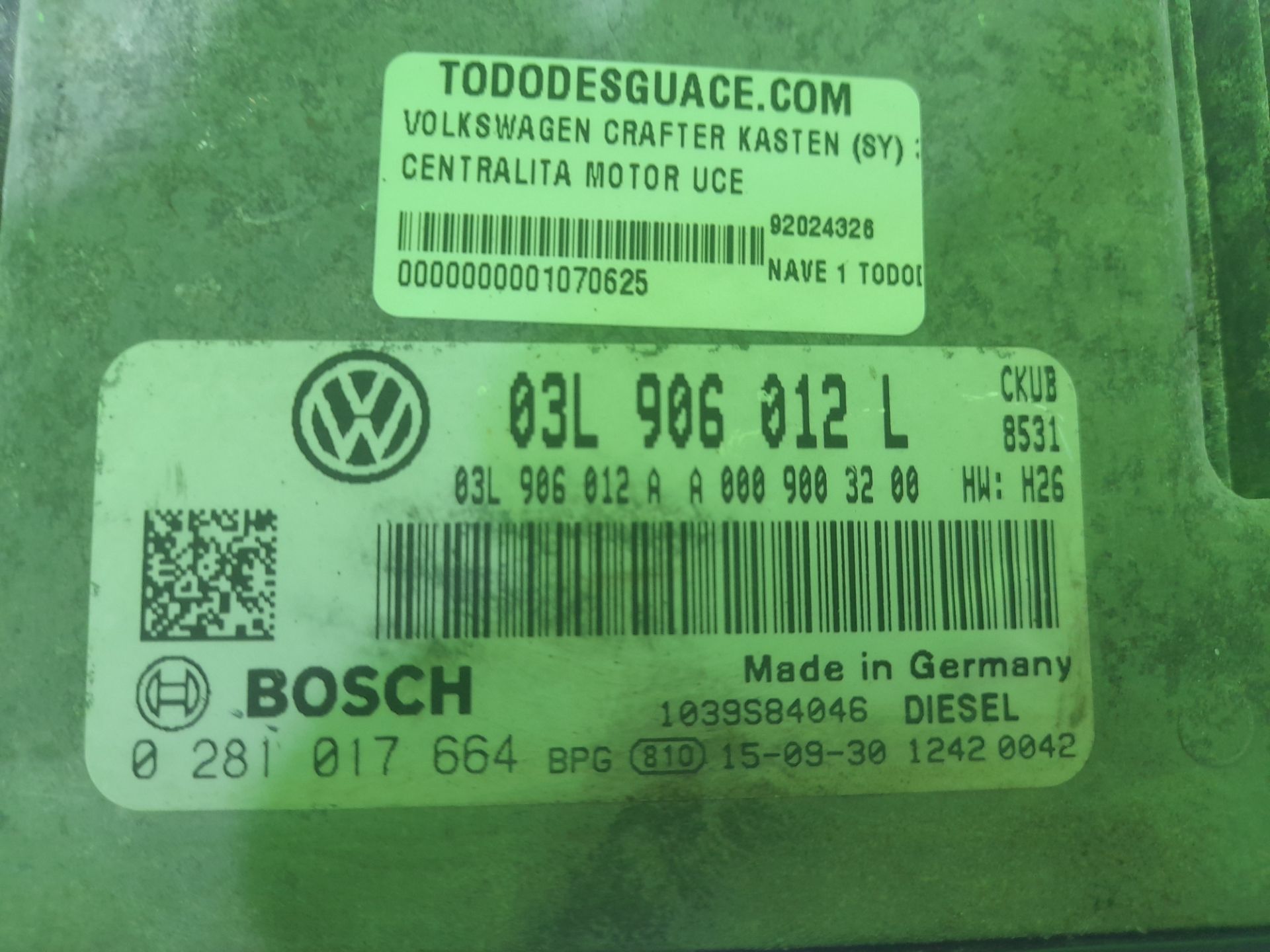 Centralita motor uce 35 furgÓn bl ta rwd