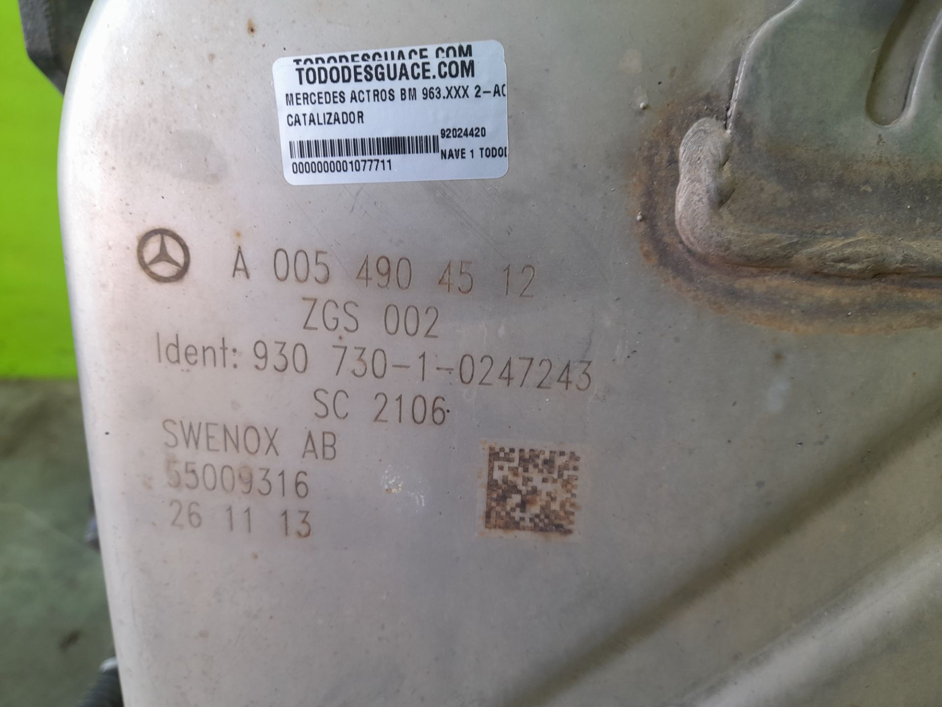 Catalizador mercedes-benz actros 4 2-ejes bm 963 (2011) 18xx 4x2 sattelzugmaschine l b