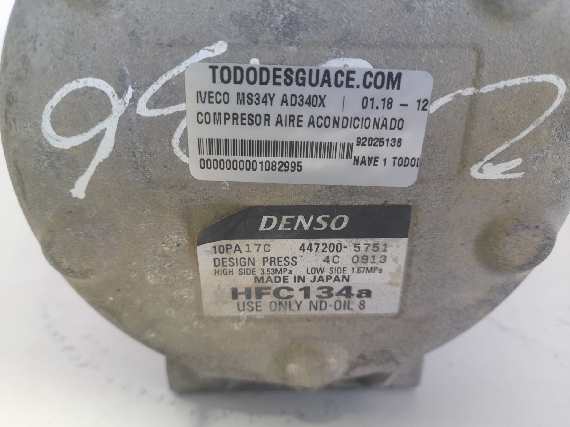 Compresor aire acondicionado iveco  no identificado
