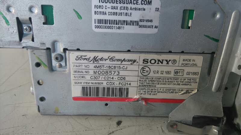 Sistema audio / radio cd ford c-max (cb3)(2007) ambiente
