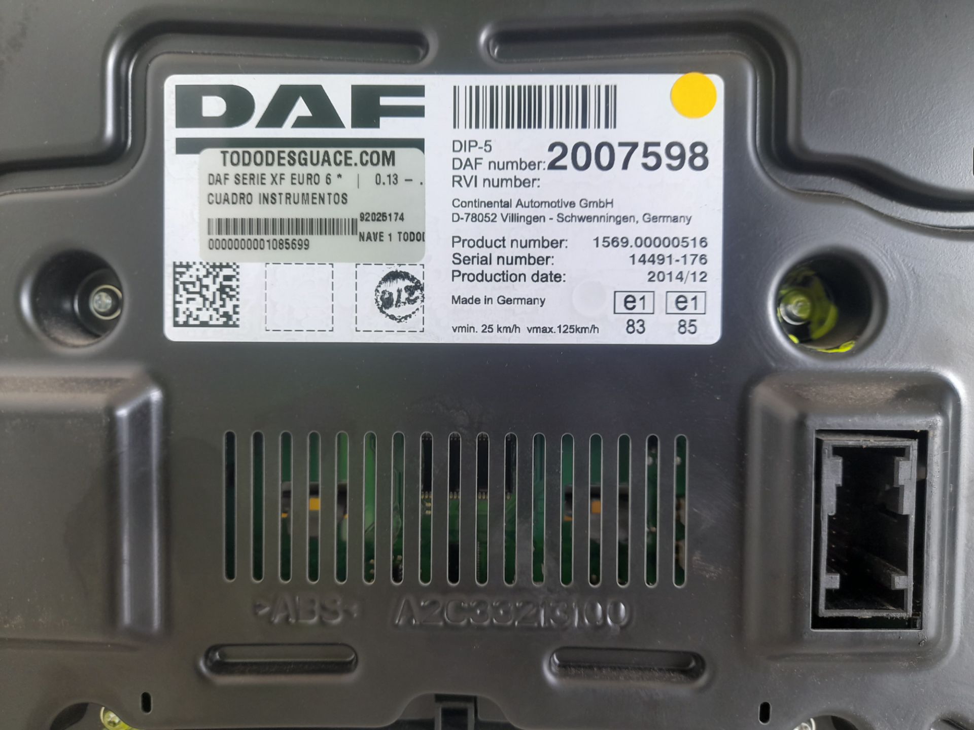 Cuadro instrumentos daf xf (euro 6) 4x2 fahrgestell spacecab