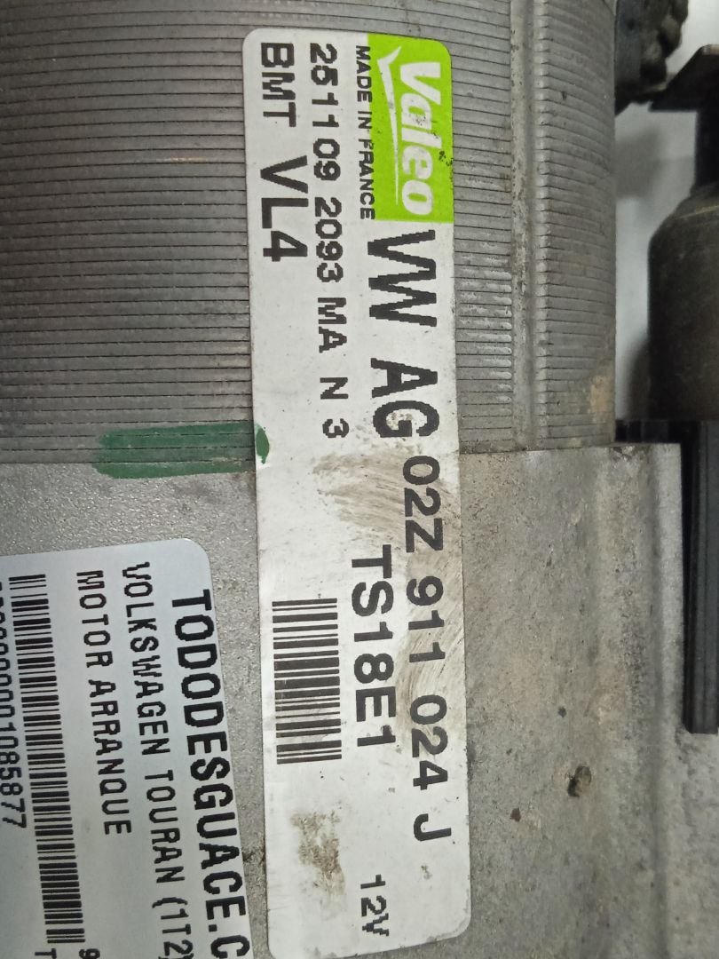 Motor arranque volkswagen touran (1t2) advance