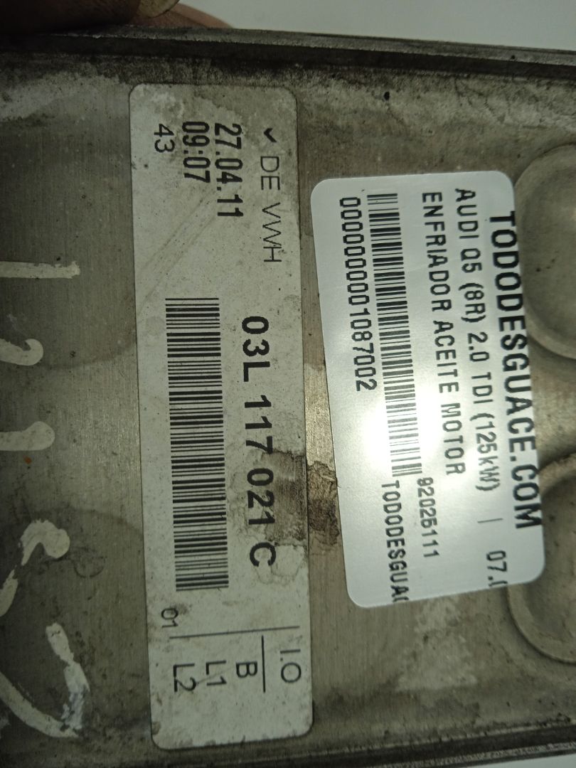 Enfriador aceite motor audi q5 (8r) 2.0 tdi (125kw)
