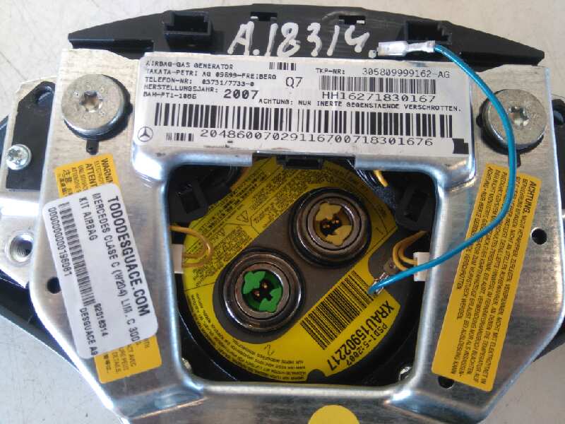 Airbag delantero izquierdo mercedes-benz clase c (bm 204) berlina c 300 cdi 4matic blueefficien
