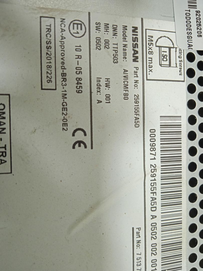 Sistema audio / radio cd nissan micra (k14) acenta