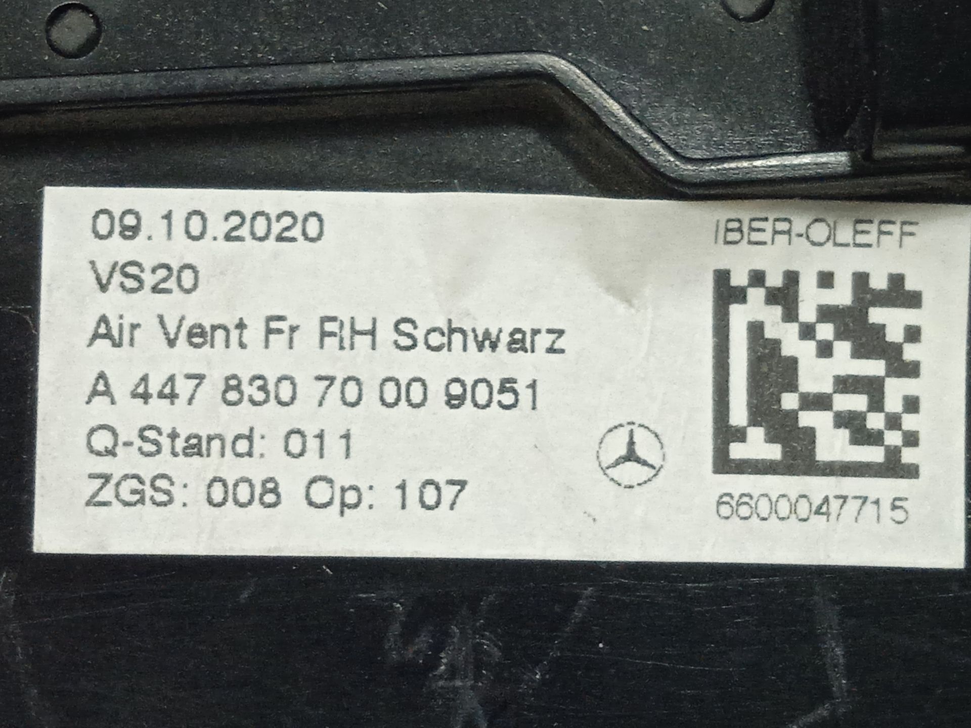 Aireador mercedes-benz eqv -clase (447) 