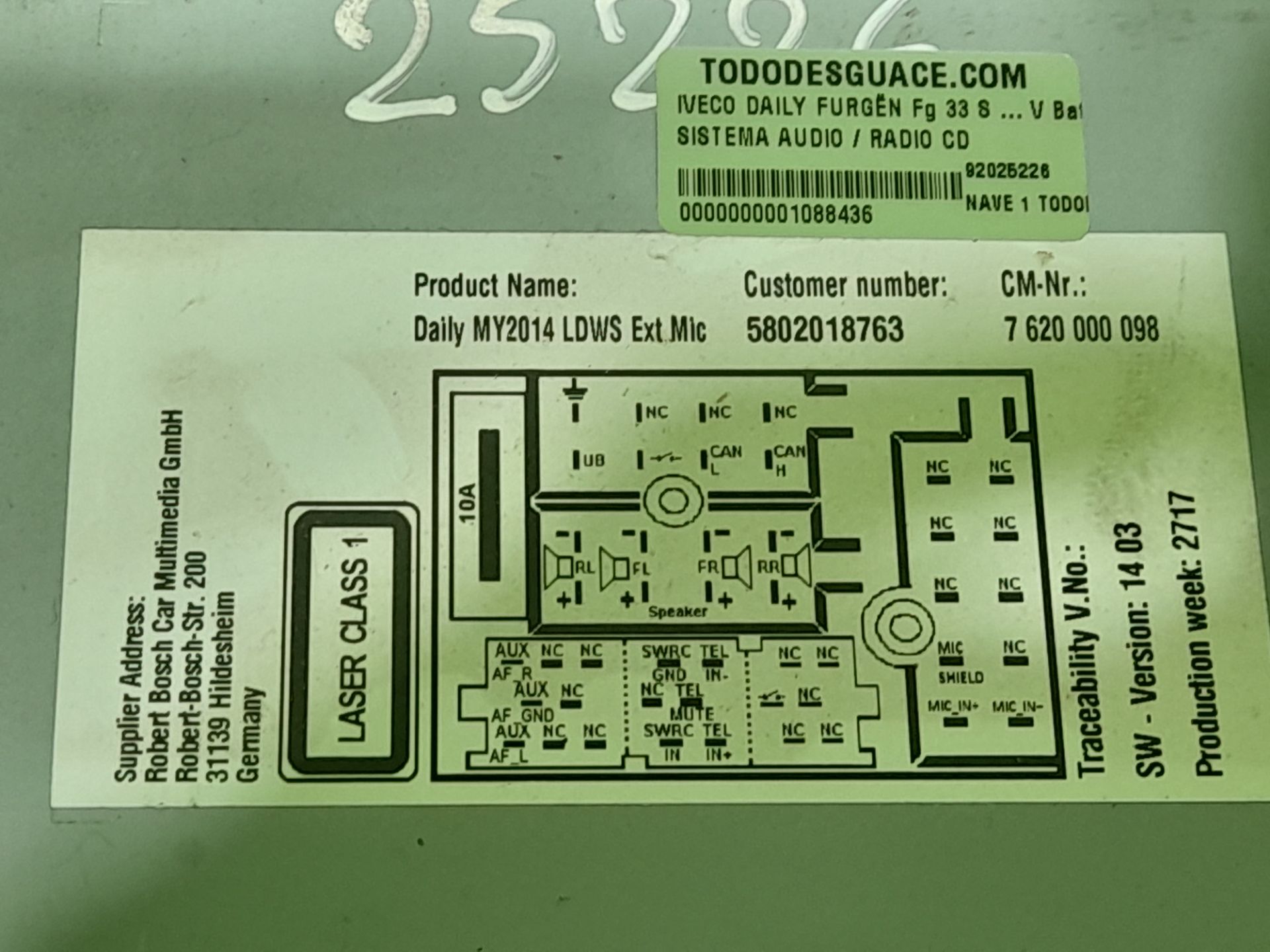 Sistema audio / radio cd fg 33 s ... v batalla 3000