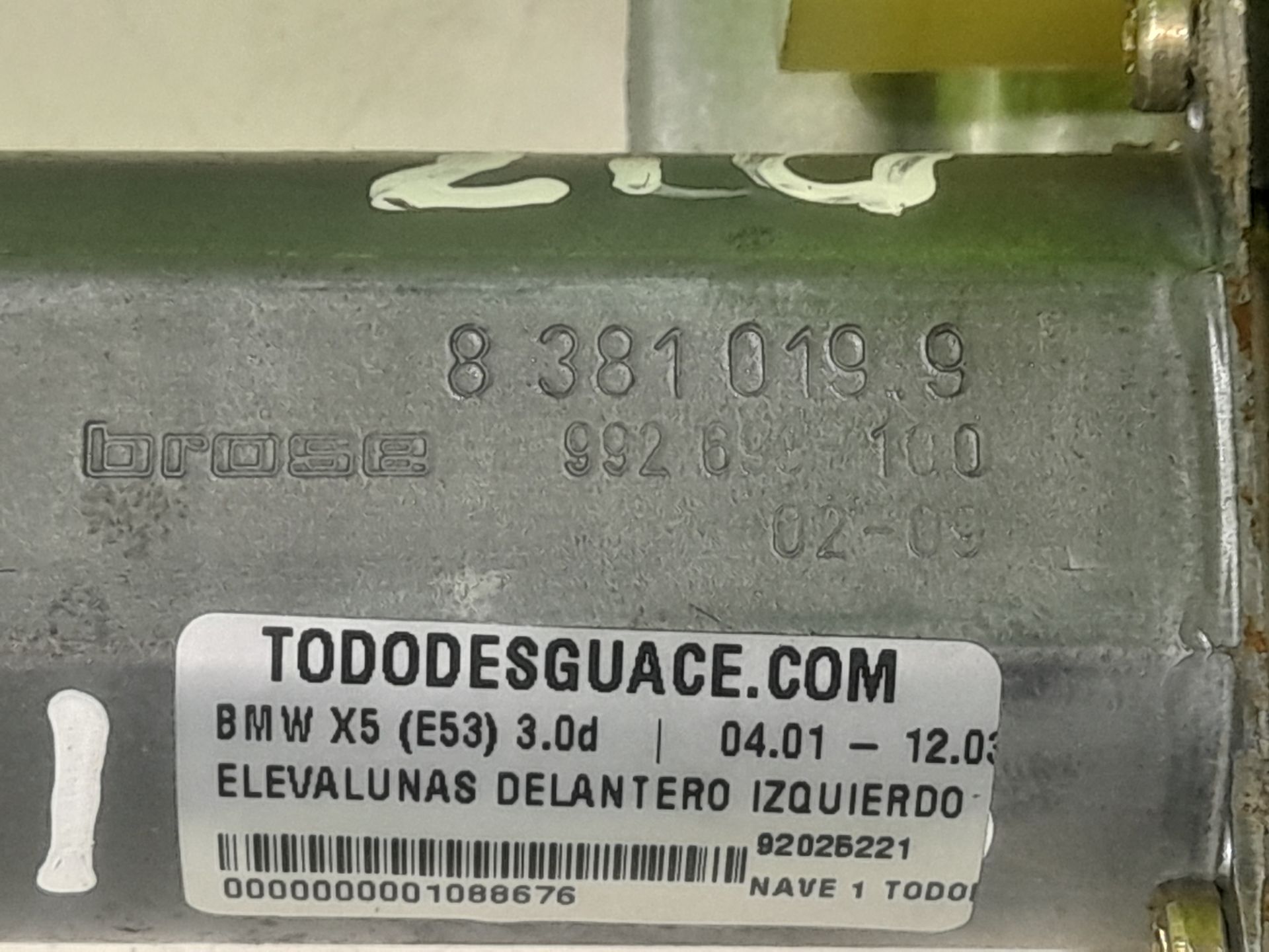 Elevalunas delantero izquierdo bmw serie x5 (e53) 3.0d