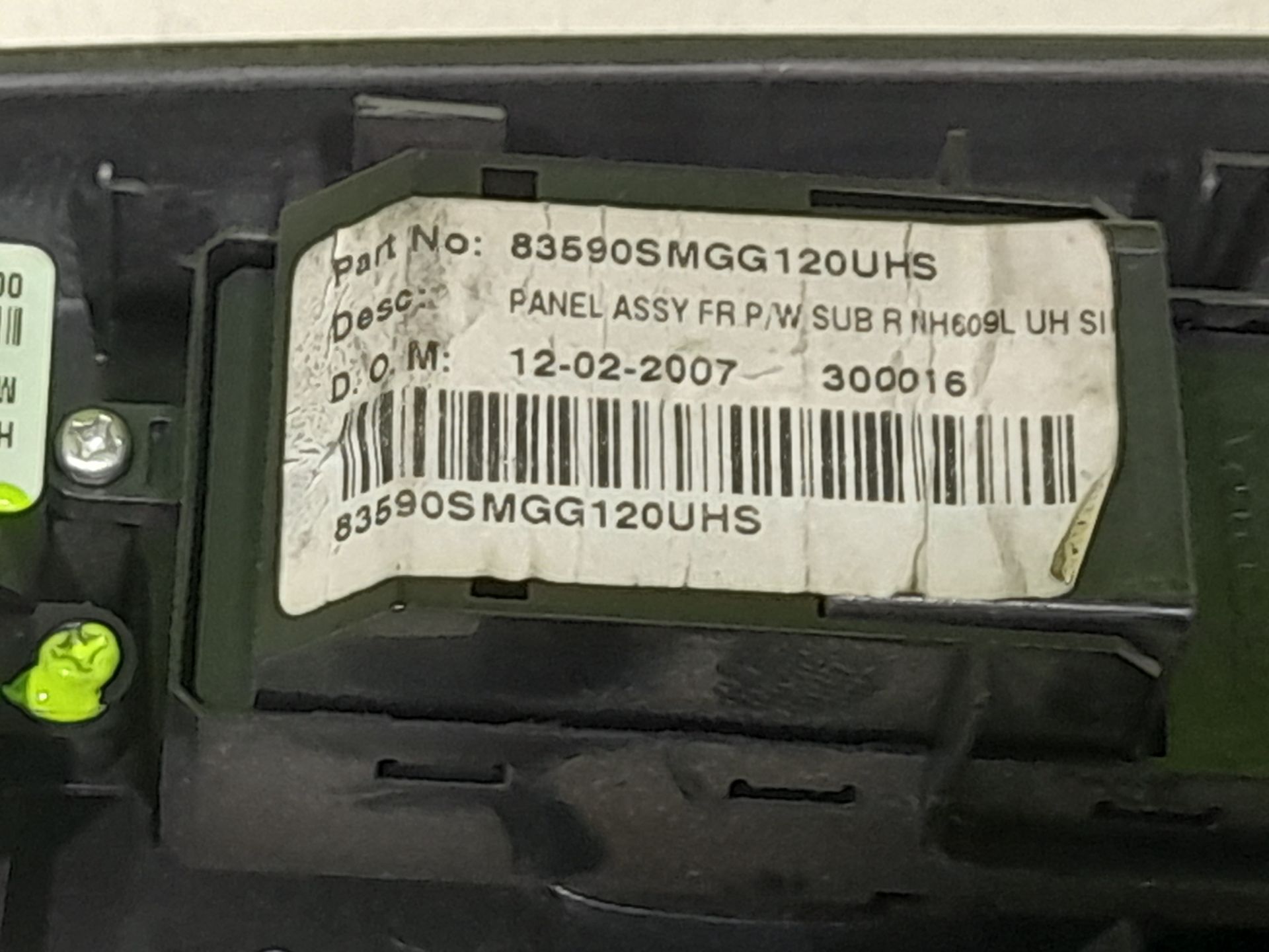 Mando elevalunas delantero derecho honda civic 5 puertas (fk) 2.2 ictdi comfort