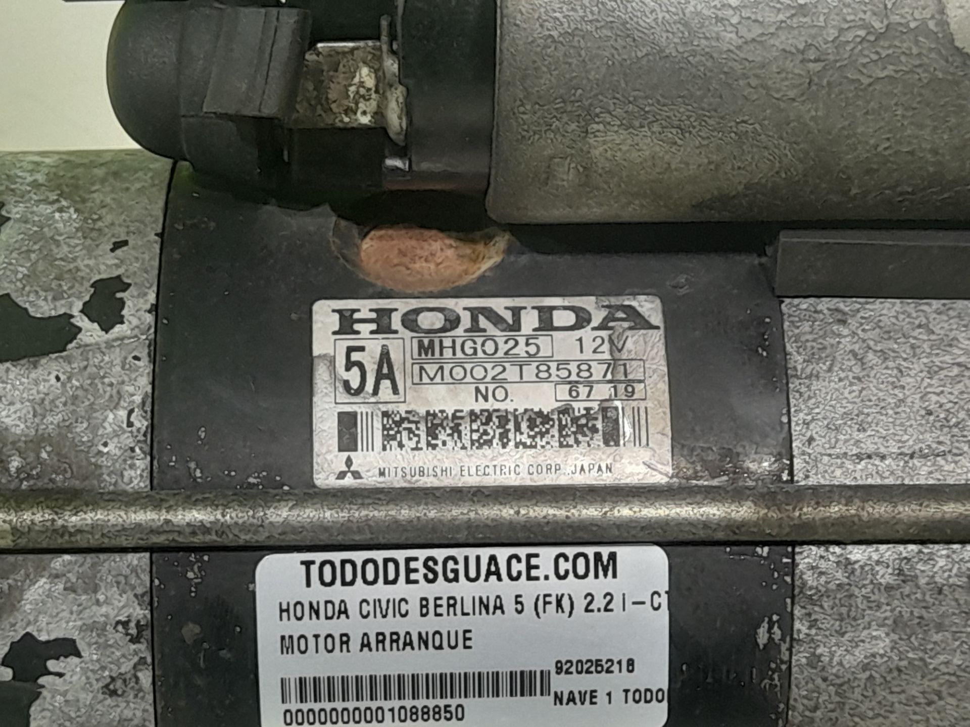 Motor arranque honda civic 5 puertas (fk) 2.2 ictdi comfort