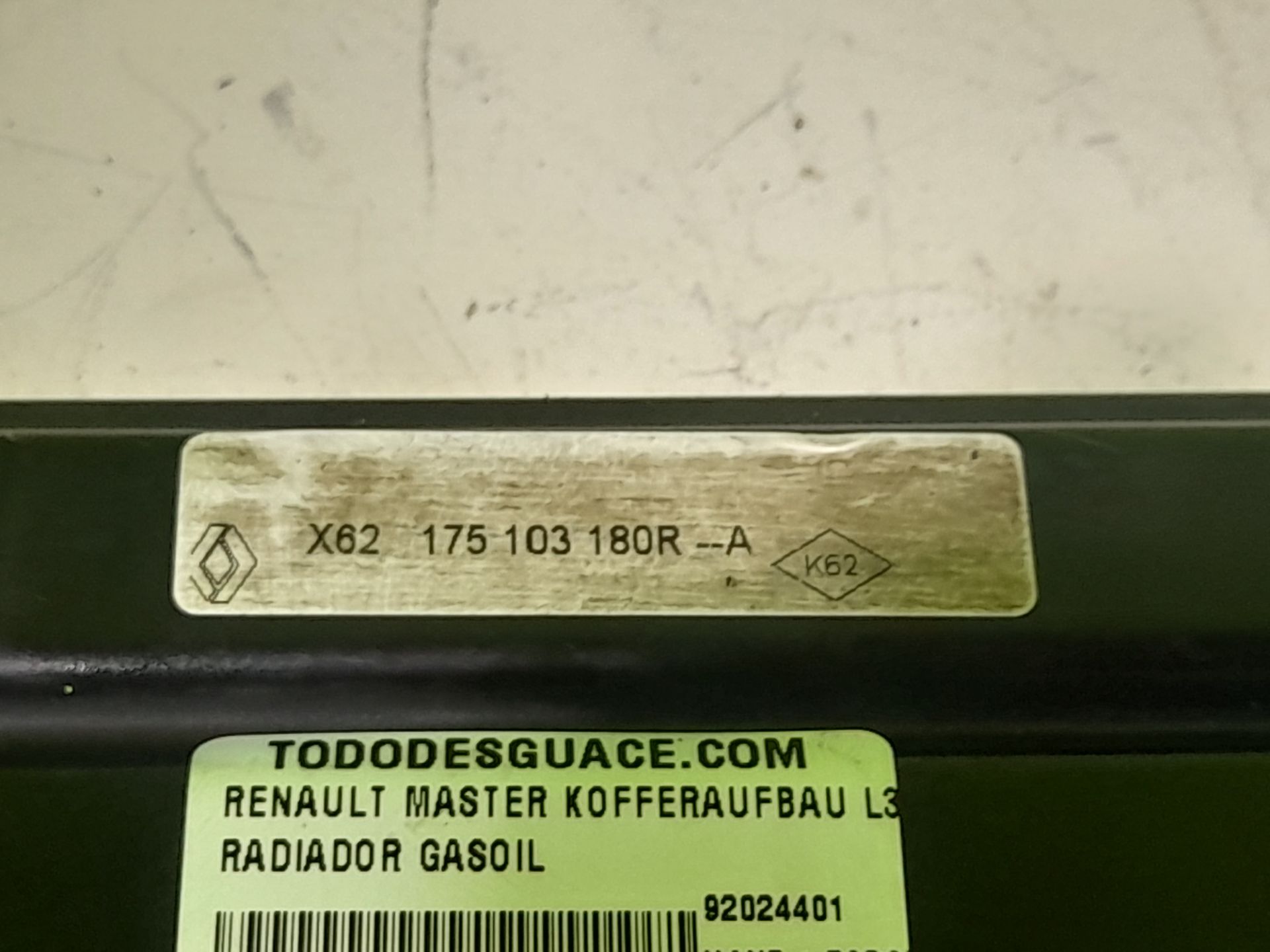 Radiador gasoil   no identificado