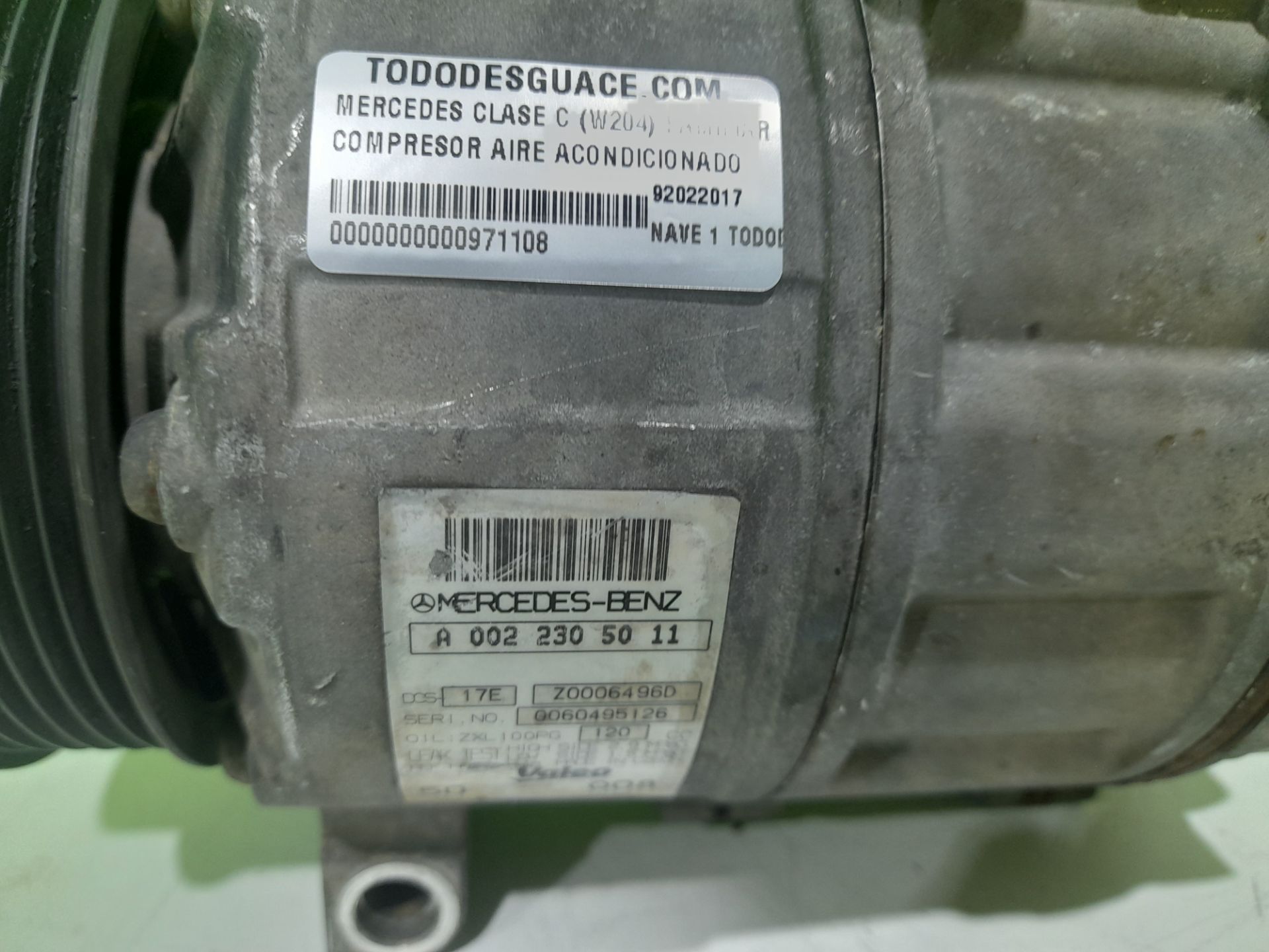 Compresor aire acondicionado mercedes-benz clase c (bm 204) familiar c 200 t cdi blueefficiency (20