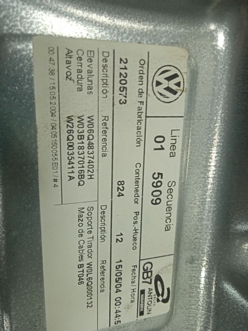 Elevalunas delantero derecho volkswagen polo iv (9n3) advance