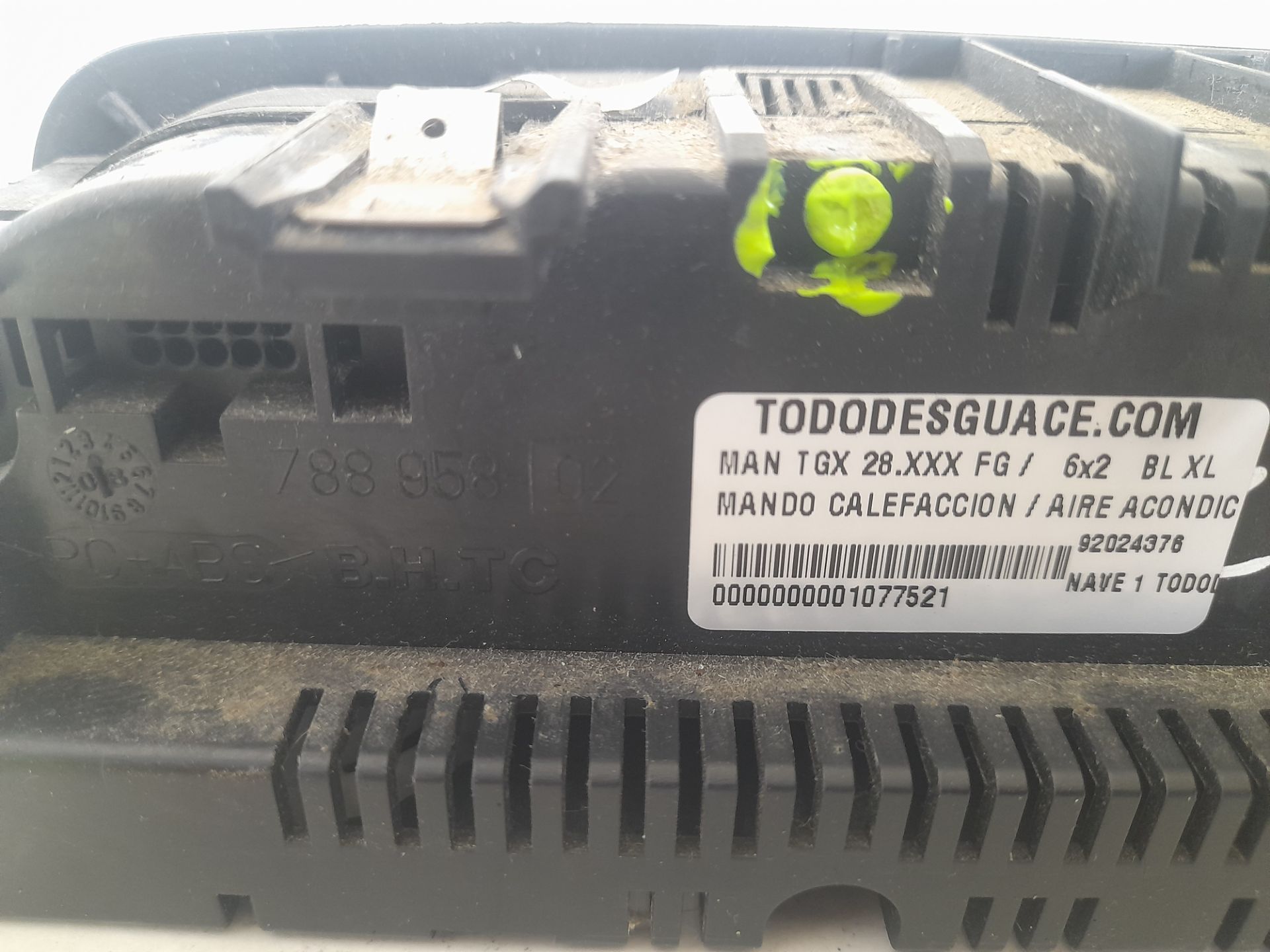 Mando calefaccion / aire acondicionado man tgx 28.xxx (2007) fg    6x2   bl xl