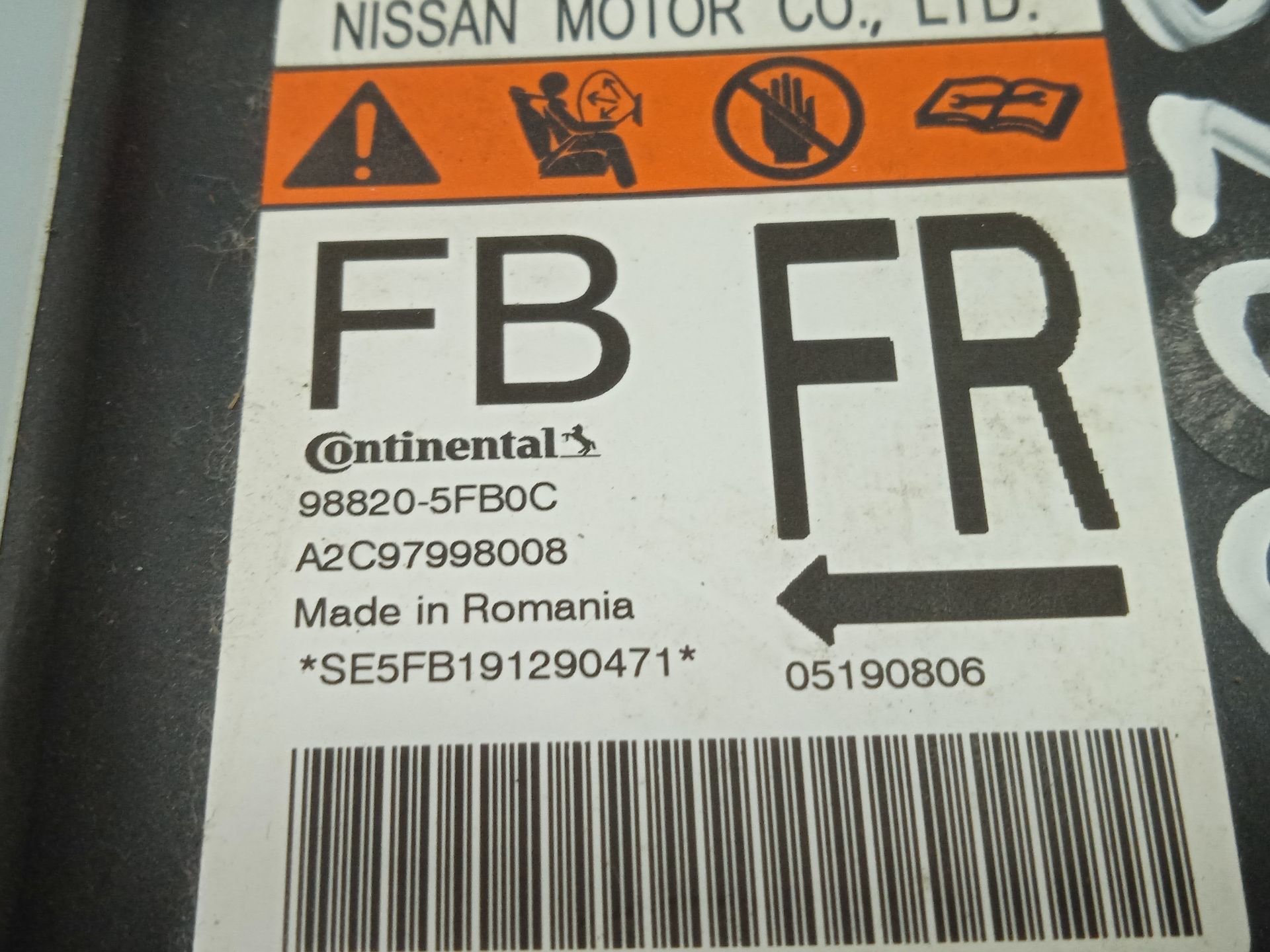 Centralita airbag nissan micra (k14) acenta